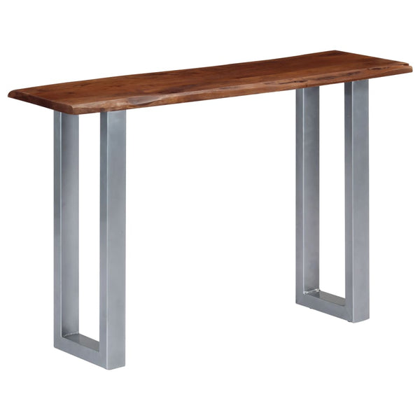 vidaXL Console Table 115x35x76 cm Solid Acacia Wood and Iron