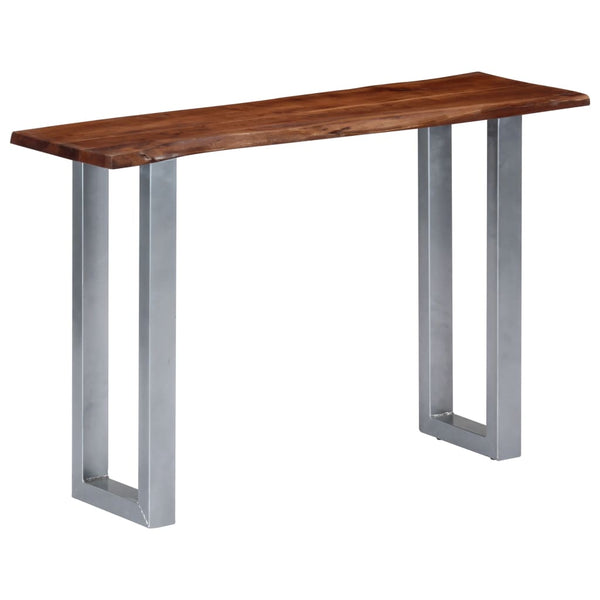 vidaXL Console Table 115x35x76 cm Solid Acacia Wood and Iron