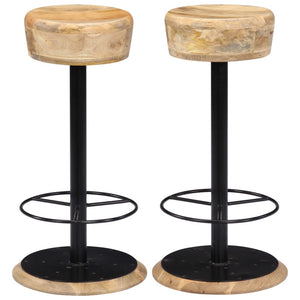 vidaXL Bar Stools 2 pcs Solid Mango Wood