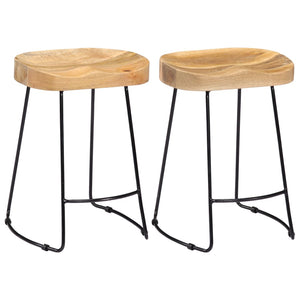 vidaXL Gavin Bar Stools 2 pcs. Solid Mango Wood