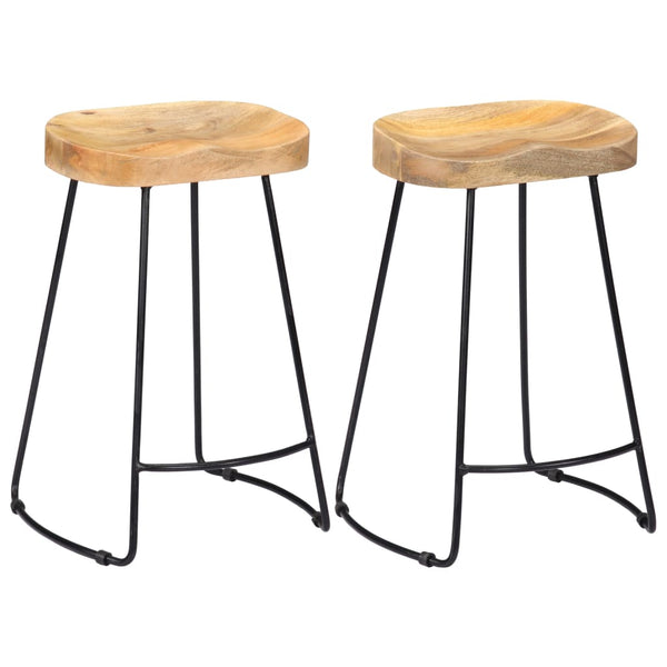 vidaXL Gavin Bar Stools 2 pcs. Solid Mango Wood