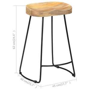 vidaXL Gavin Bar Stools 2 pcs. Solid Mango Wood