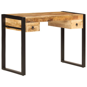 vidaXL Desk with 2 Drawers 110 x 50 x 77 cm Solid Mango Wood
