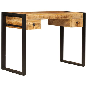 vidaXL Desk with 2 Drawers 110 x 50 x 77 cm Solid Mango Wood