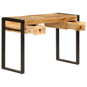 vidaXL Desk with 2 Drawers 110 x 50 x 77 cm Solid Mango Wood