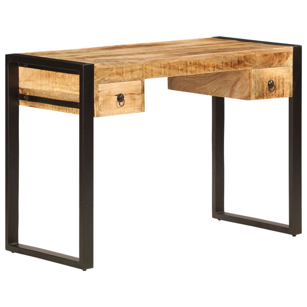 vidaXL Desk with 2 Drawers 110 x 50 x 77 cm Solid Mango Wood
