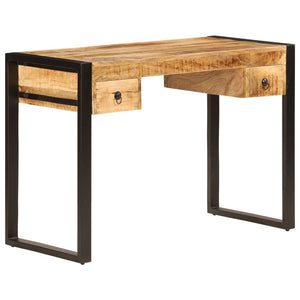 vidaXL Desk with 2 Drawers 110 x 50 x 77 cm Solid Mango Wood