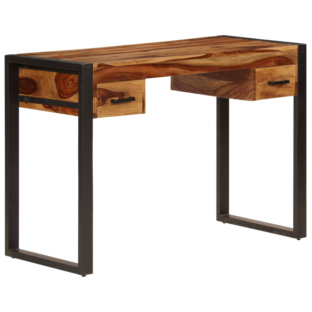 vidaXL Desk with 2 Drawers 110x50x77 cm Solid Acacia Wood