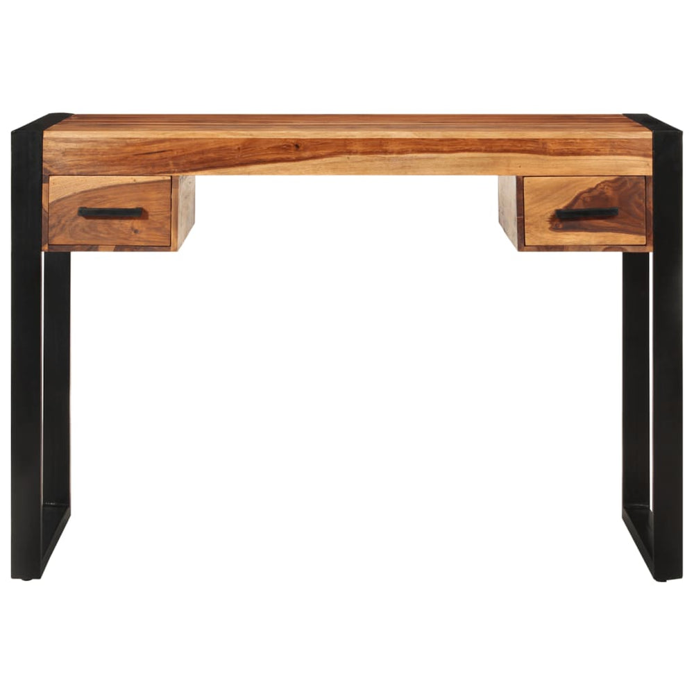 vidaXL Desk with 2 Drawers 110x50x77 cm Solid Acacia Wood