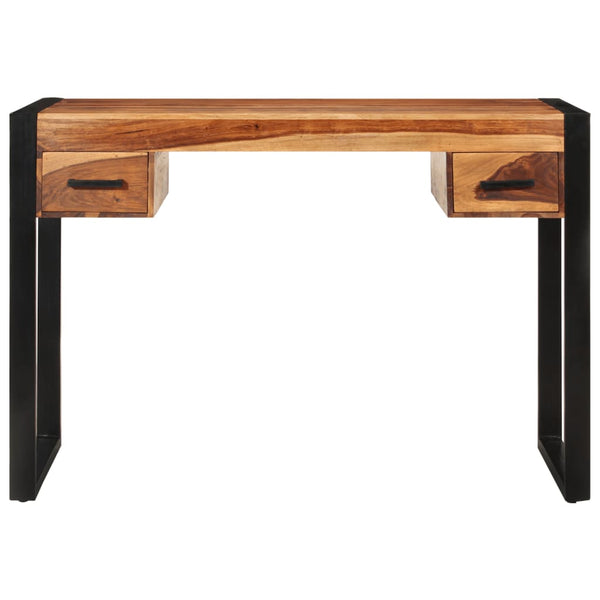 vidaXL Desk with 2 Drawers 110x50x77 cm Solid Acacia Wood