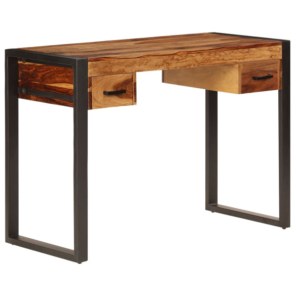 vidaXL Desk with 2 Drawers 110x50x77 cm Solid Acacia Wood