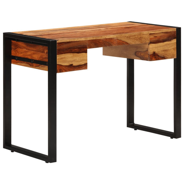 vidaXL Desk with 2 Drawers 110x50x77 cm Solid Acacia Wood