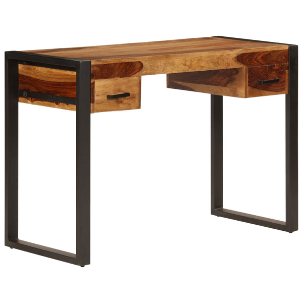 vidaXL Desk with 2 Drawers 110x50x77 cm Solid Acacia Wood