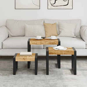 vidaXL Nesting Tables 3 pcs Solid Mango Wood
