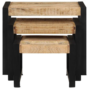 vidaXL Nesting Tables 3 pcs Solid Mango Wood