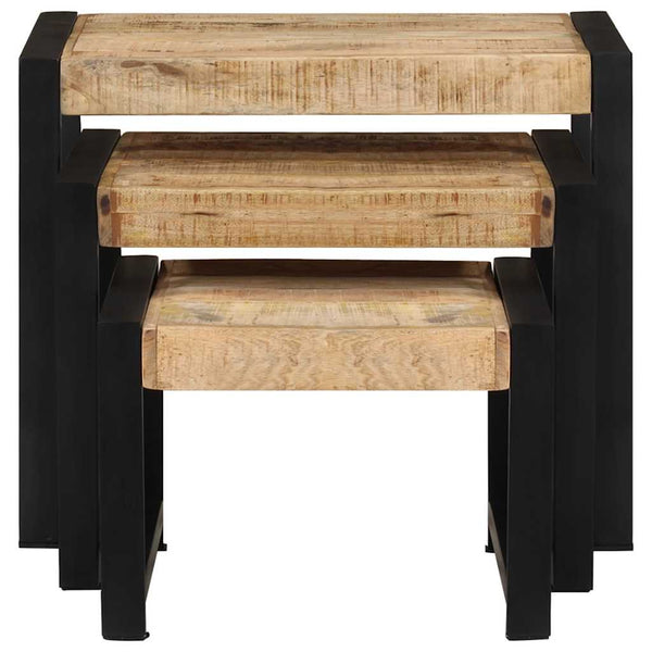 vidaXL Nesting Tables 3 pcs Solid Mango Wood