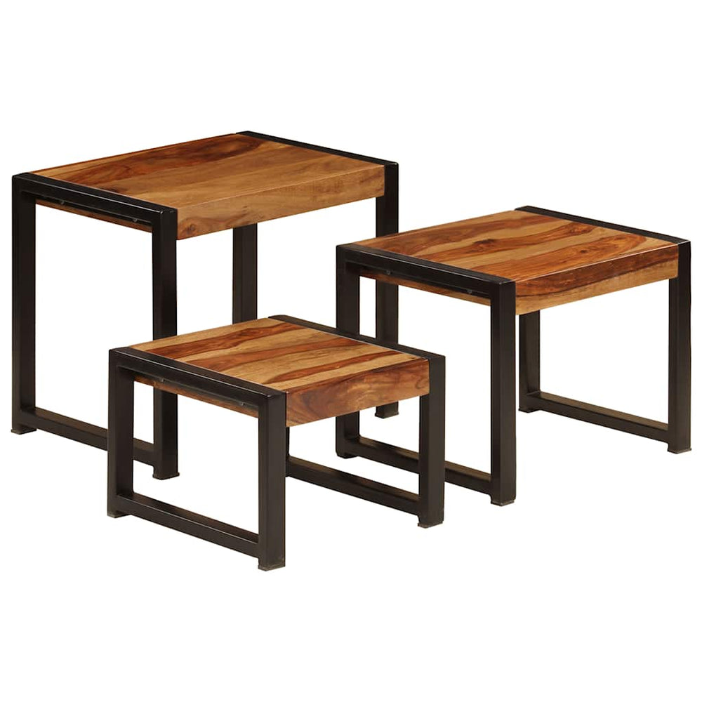 vidaXL Nesting Tables 3 pcs. Solid Acacia Wood