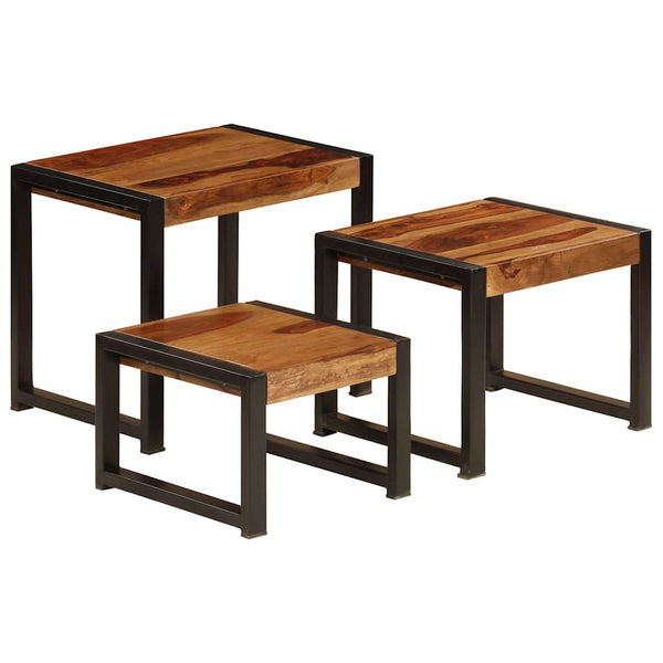 vidaXL Nesting Tables 3 pcs. Solid Acacia Wood