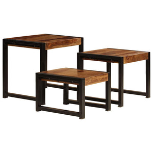 vidaXL Nesting Tables 3 pcs. Solid Acacia Wood