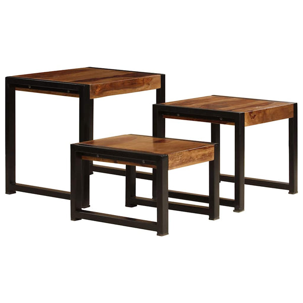 vidaXL Nesting Tables 3 pcs. Solid Acacia Wood