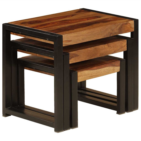 vidaXL Nesting Tables 3 pcs. Solid Acacia Wood