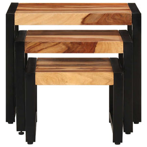 vidaXL Nesting Tables 3 pcs. Solid Acacia Wood