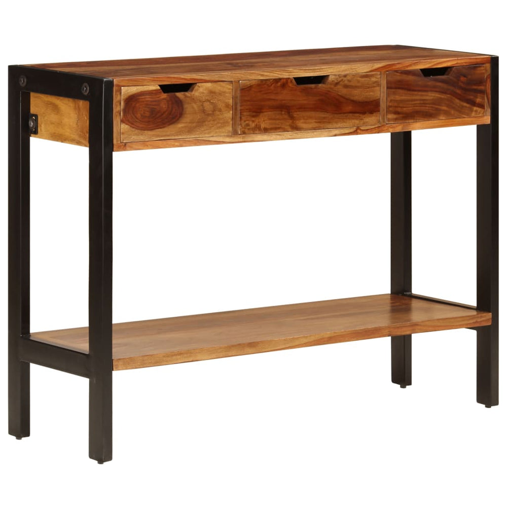 vidaXL Sideboard with 3 Drawers 110x35x75 cm Solid Acacia Wood