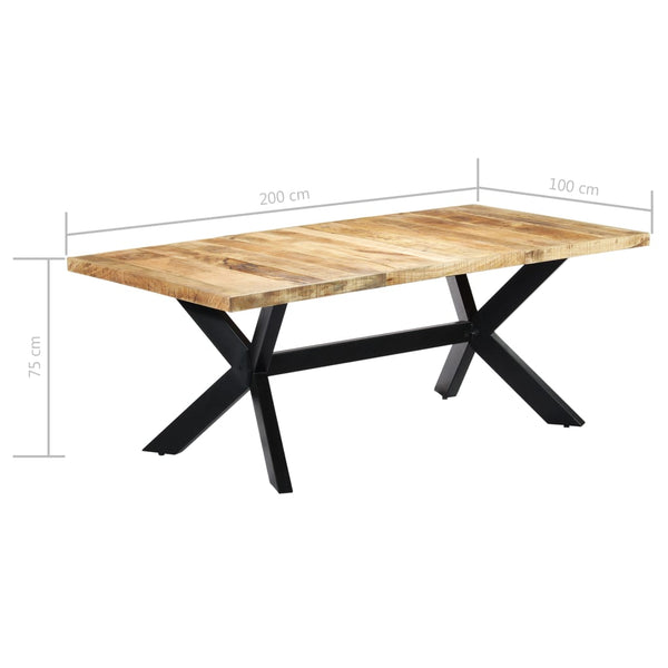 vidaXL Dining Table 200×100×75 cm Solid Mango Wood