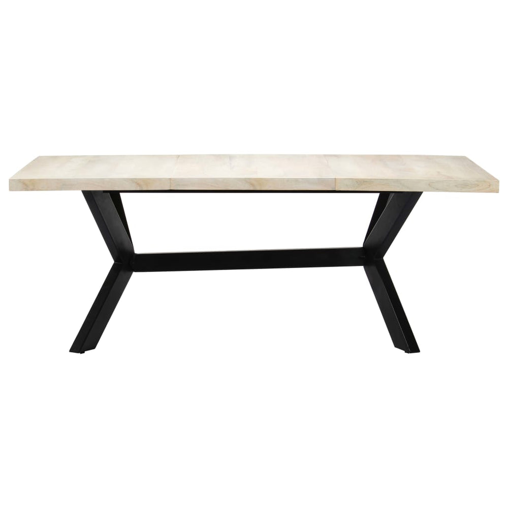 vidaXL Dining Table White 200×100×75 cm Solid Mango Wood