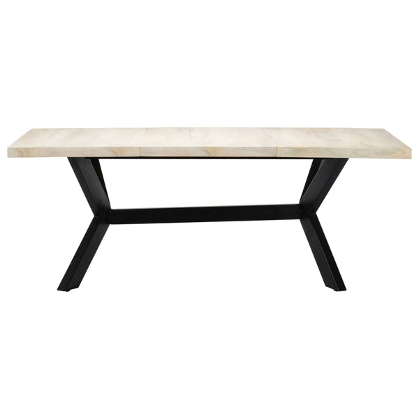 vidaXL Dining Table White 200×100×75 cm Solid Mango Wood