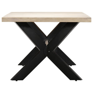 vidaXL Dining Table White 200×100×75 cm Solid Mango Wood