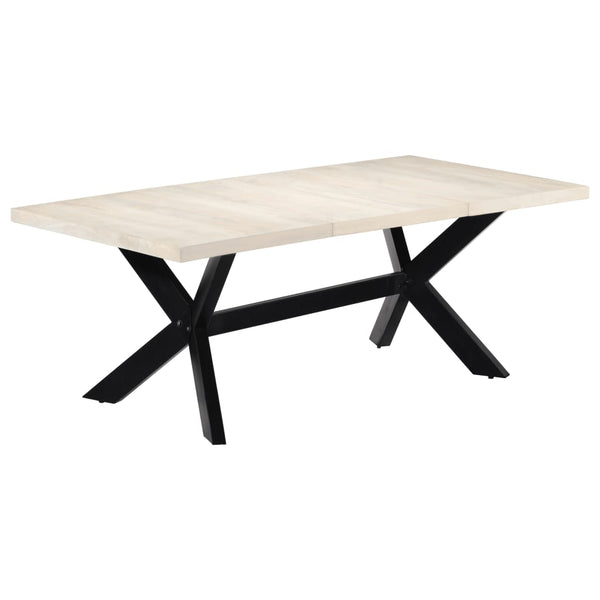 vidaXL Dining Table White 200×100×75 cm Solid Mango Wood