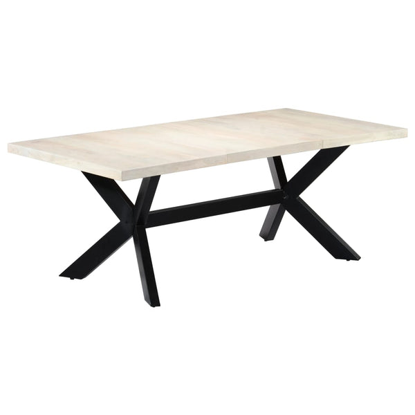 vidaXL Dining Table White 200×100×75 cm Solid Mango Wood