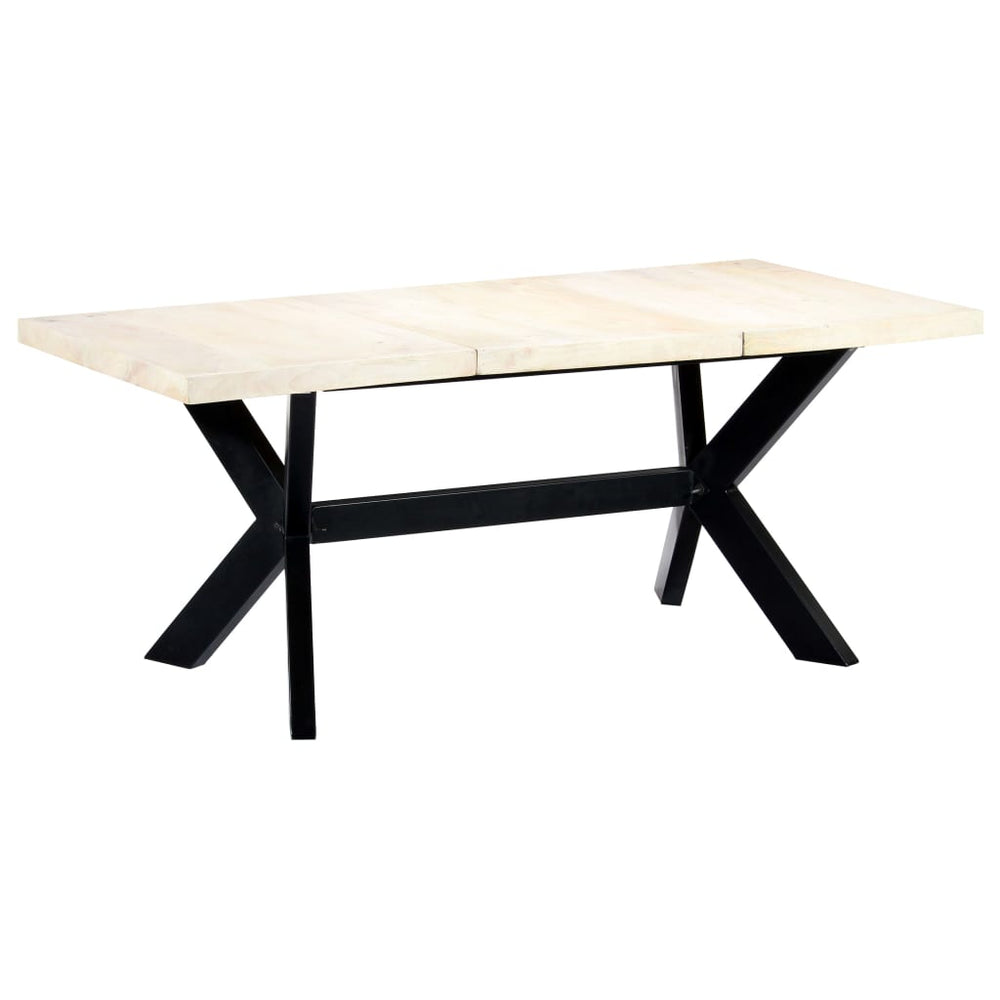 vidaXL Dining Table White 180 x 90 x 75 cm Solid Mango Wood