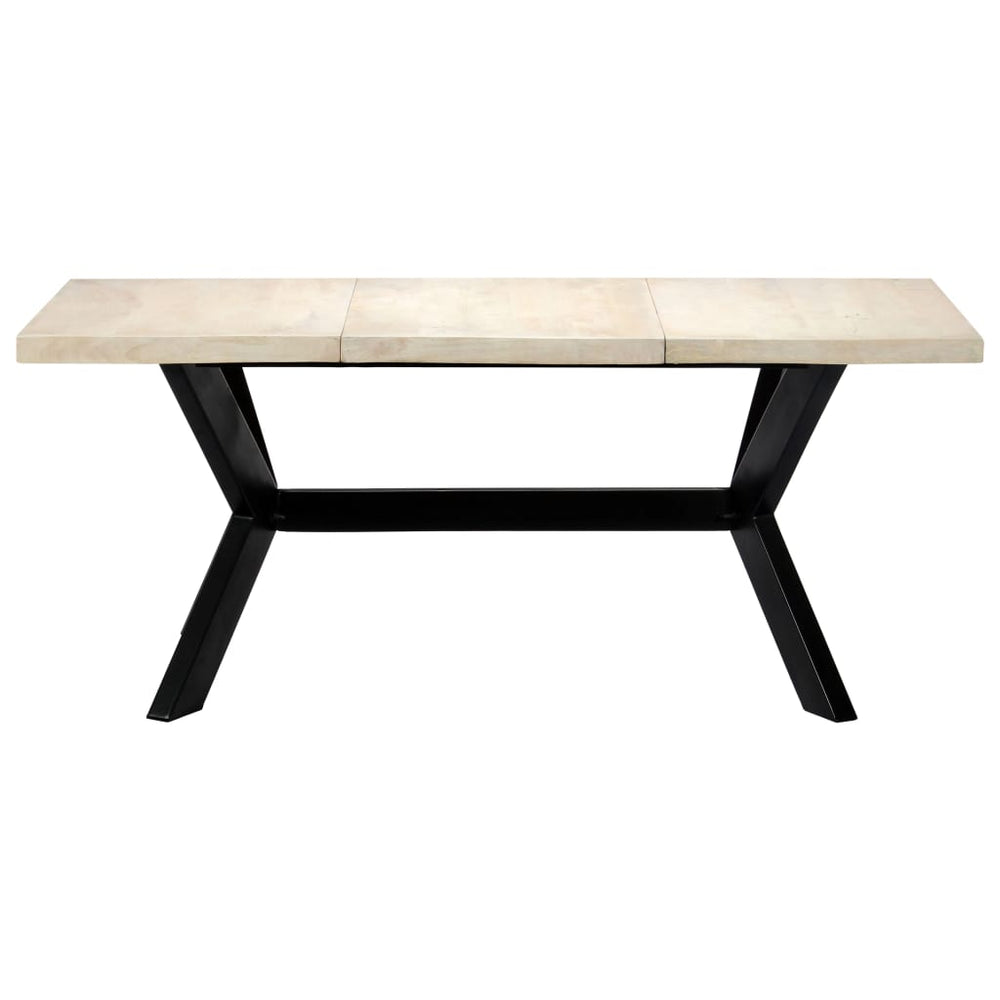 vidaXL Dining Table White 180 x 90 x 75 cm Solid Mango Wood
