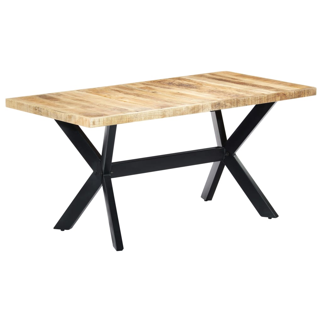 vidaXL Dining Table 160x80x75 cm Rough Mango Wood