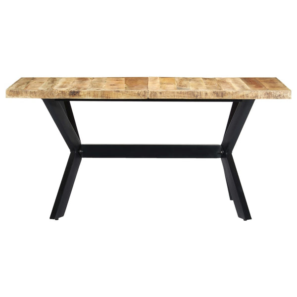 vidaXL Dining Table 160x80x75 cm Rough Mango Wood