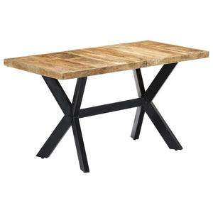 vidaXL Dining Table 140x70x75 cm Rough Mango Wood
