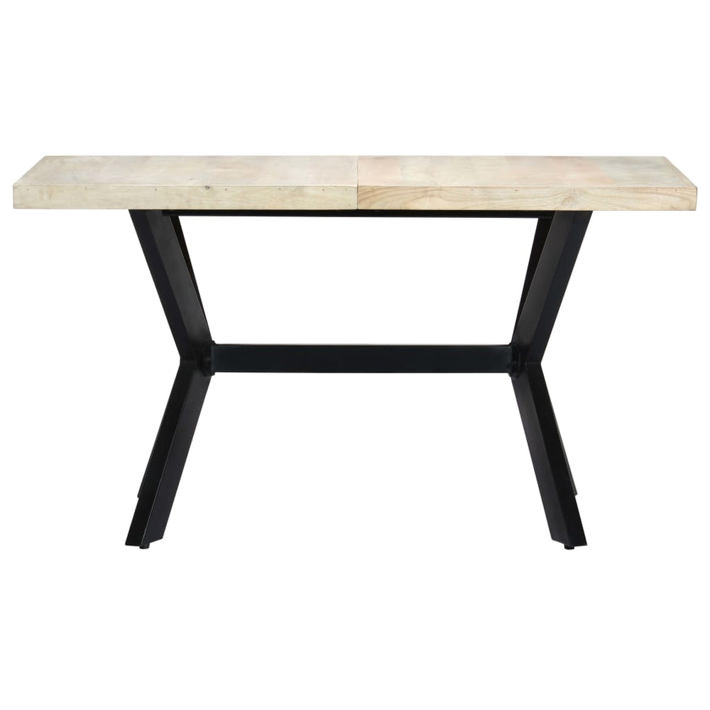 vidaXL Dining Table 140x70x75 cm Solid Mango Wood Bleached