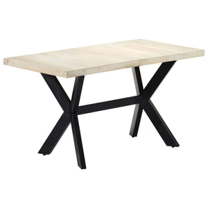 vidaXL Dining Table 140x70x75 cm Solid Mango Wood Bleached