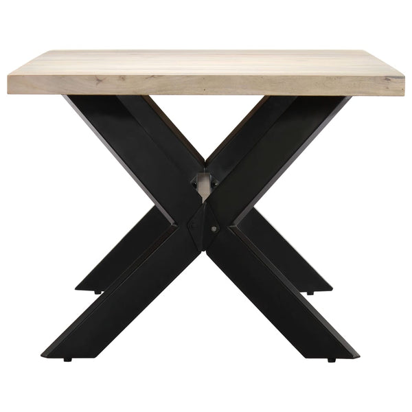 vidaXL Dining Table 140x70x75 cm Solid Mango Wood Bleached