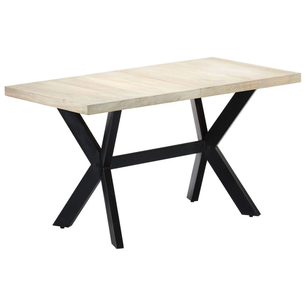 vidaXL Dining Table 140x70x75 cm Solid Mango Wood Bleached