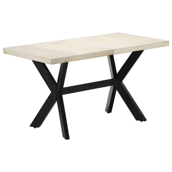 vidaXL Dining Table 140x70x75 cm Solid Mango Wood Bleached