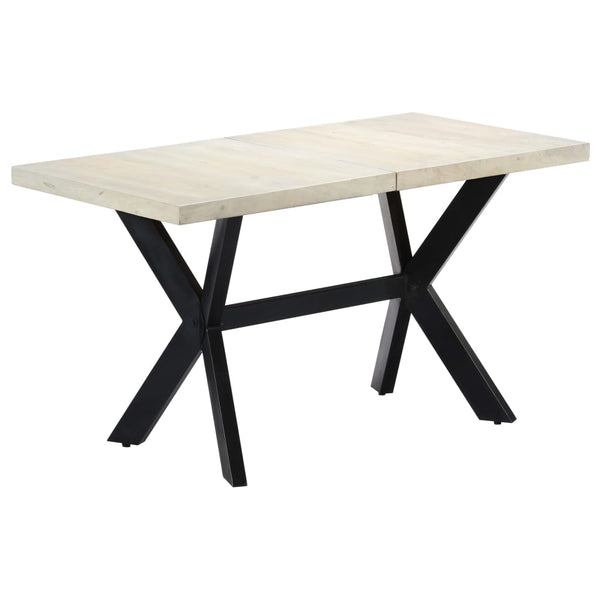vidaXL Dining Table 140x70x75 cm Solid Mango Wood Bleached