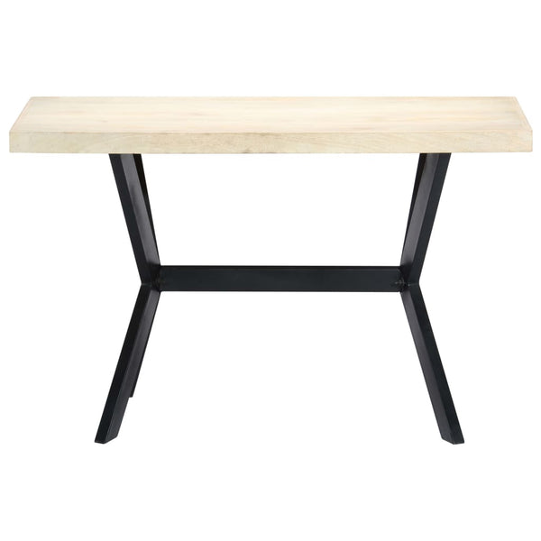 vidaXL Dining Table White 120x60x75 cm Solid Mango Wood