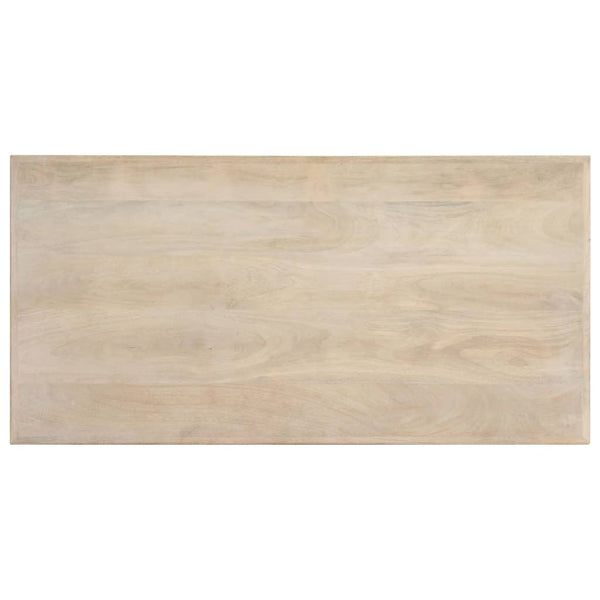 vidaXL Dining Table White 120x60x75 cm Solid Mango Wood