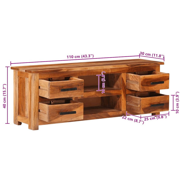 vidaXL TV Cabinet 110x30x40 cm Solid Wood