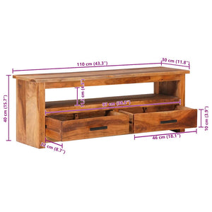 vidaXL TV Cabinet 118x30x40 cm Solid Wood