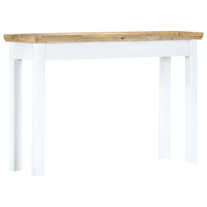 vidaXL Console Table White and Brown 110 x 35 x 75 cm Solid Mango Wood