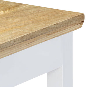vidaXL Console Table White and Brown 110 x 35 x 75 cm Solid Mango Wood